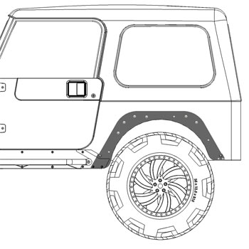 Jeep Rear Tube Fender